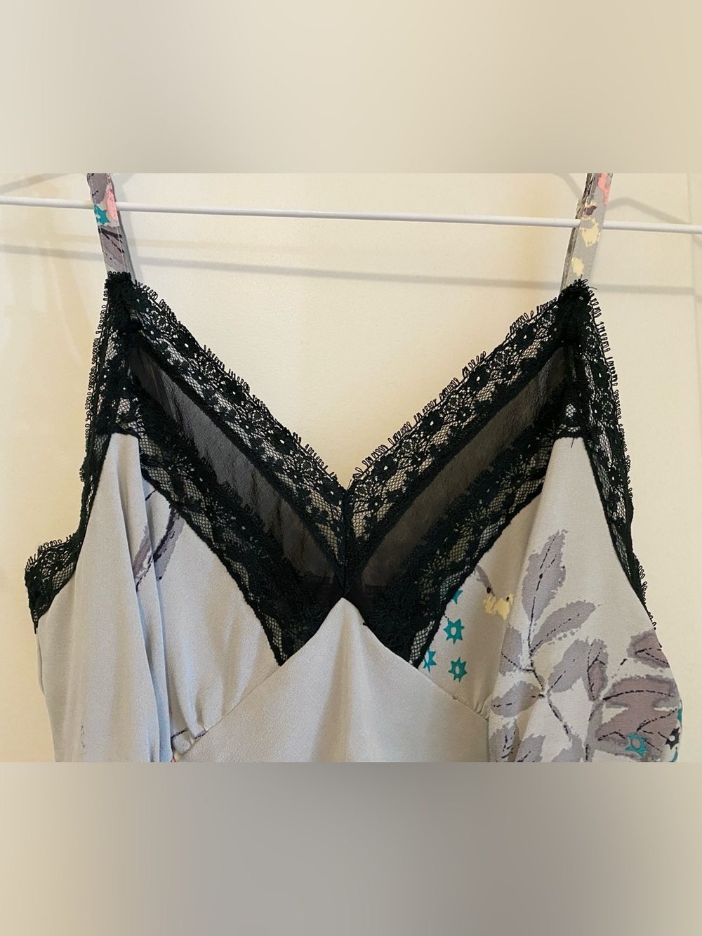 Vintage Y2K Trashy Diva by Candice Gwen floral print silk Camisole top size XS - Picture 3 of 5